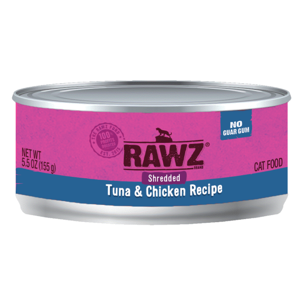 Rawz Shredded Tuna & Chicken Cat Food 吞拿魚及雞肉肉絲貓罐頭 155g X24